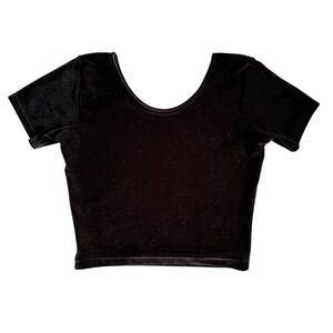 American Apparel Black Velvet Crop Top
